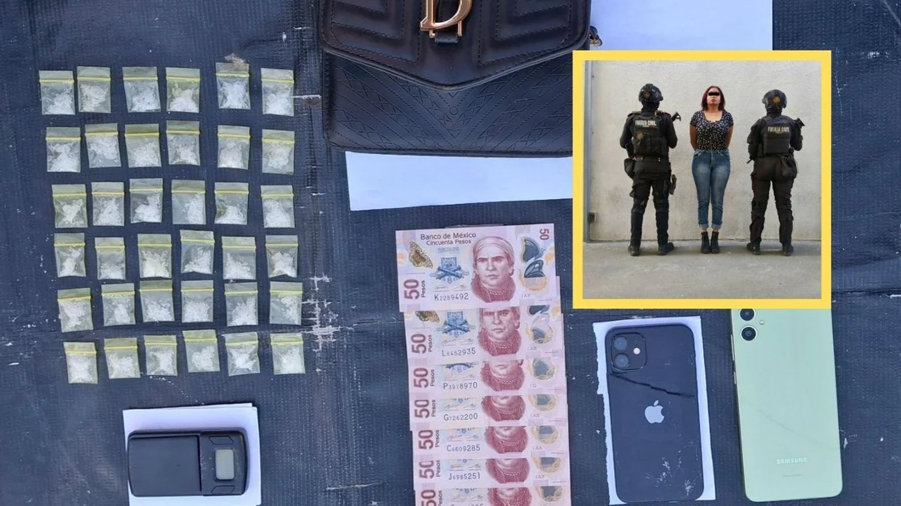 Fuerza Civil detiene a mujer con drogas en Escobedo