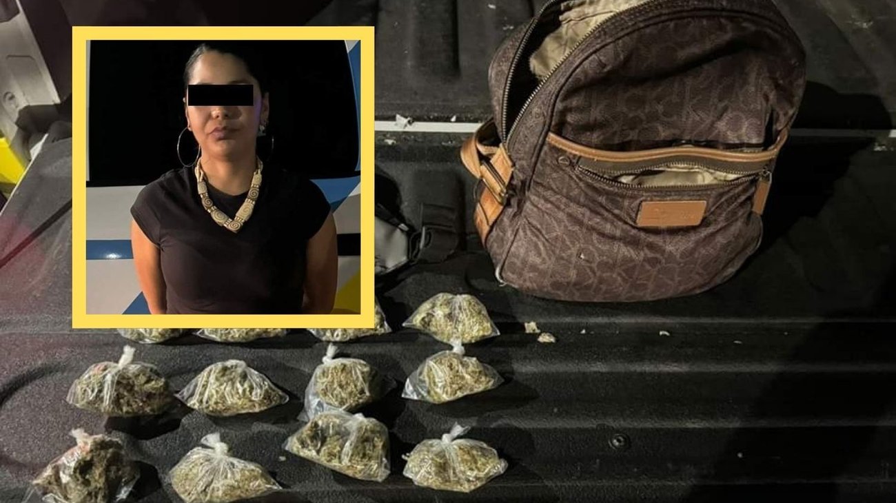 Se fuma un cigarro y la detienen con drogas en Monterrey