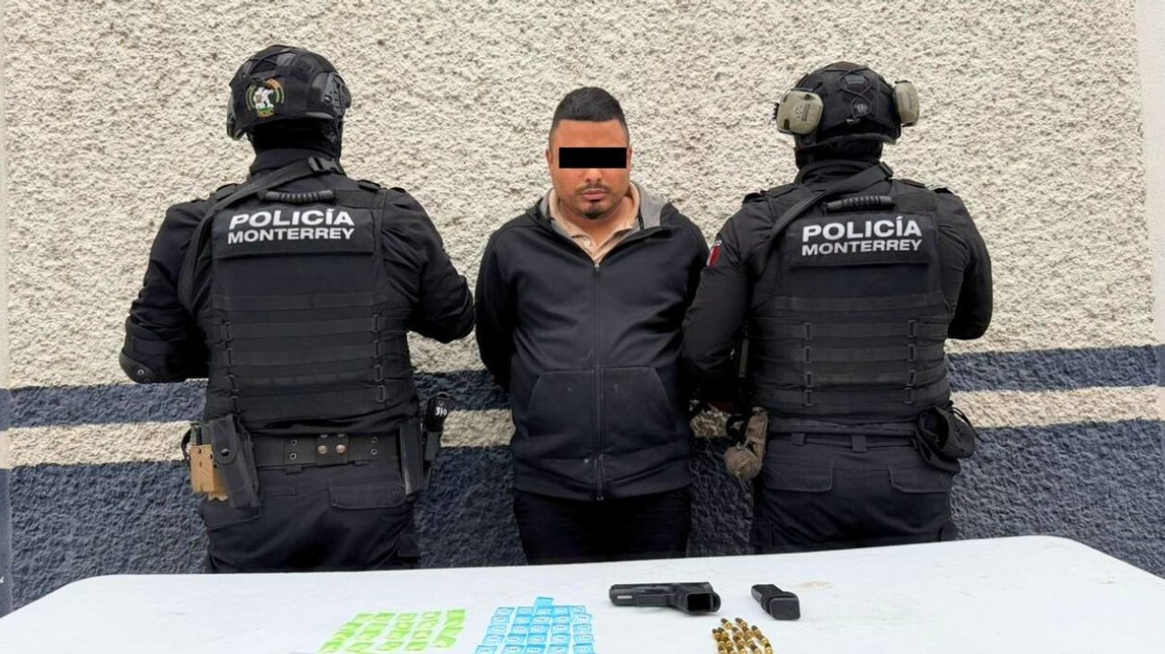 Detenido con arma de fuego y droga en 'El Pozo', Monterrey