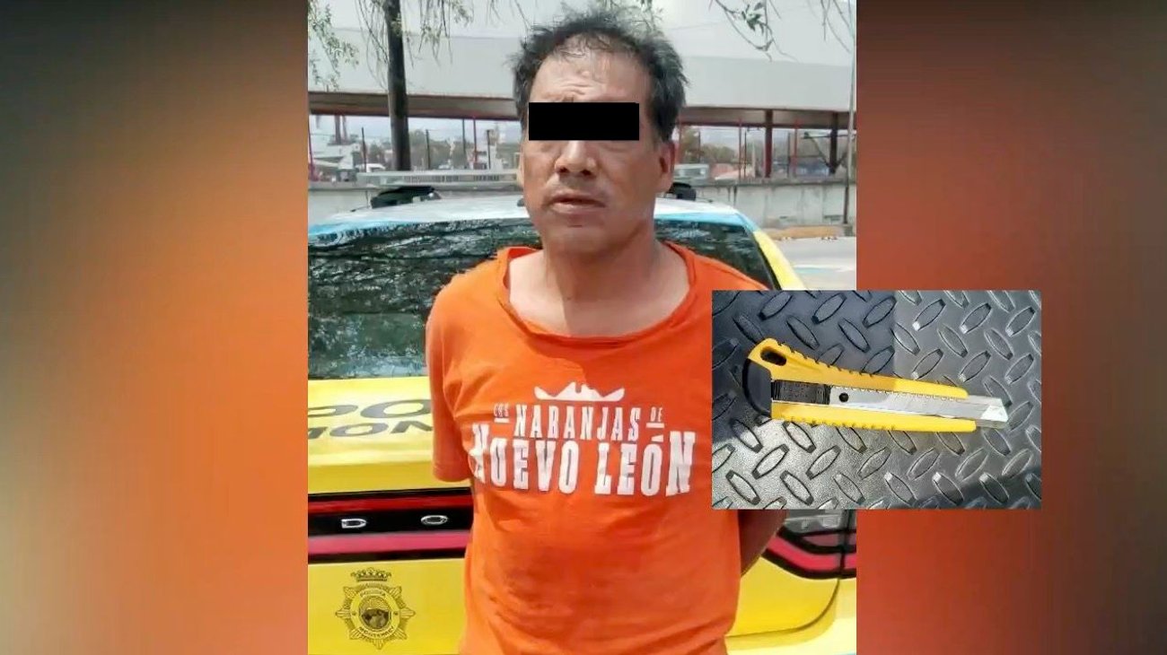 Ataca sin motivo a albañil con navaja; policías lo detienen