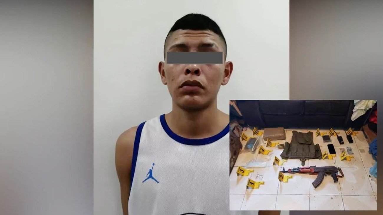 Cae con fusil y droga tras cateo a domicilio en El Carmen