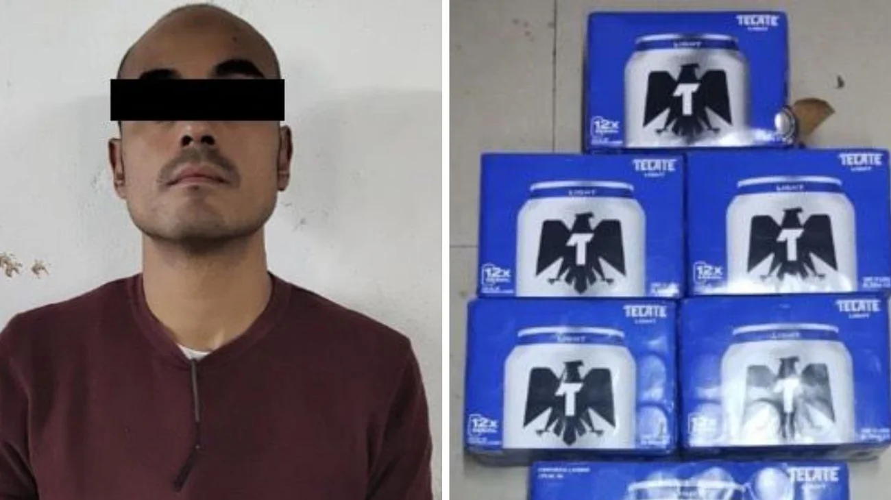 Detienen a hombre por robar paquetes de cerveza en Santa Catarina
