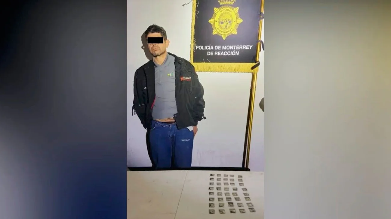 Cae hombre con 40 dosis de cristal en el Centro de Monterrey