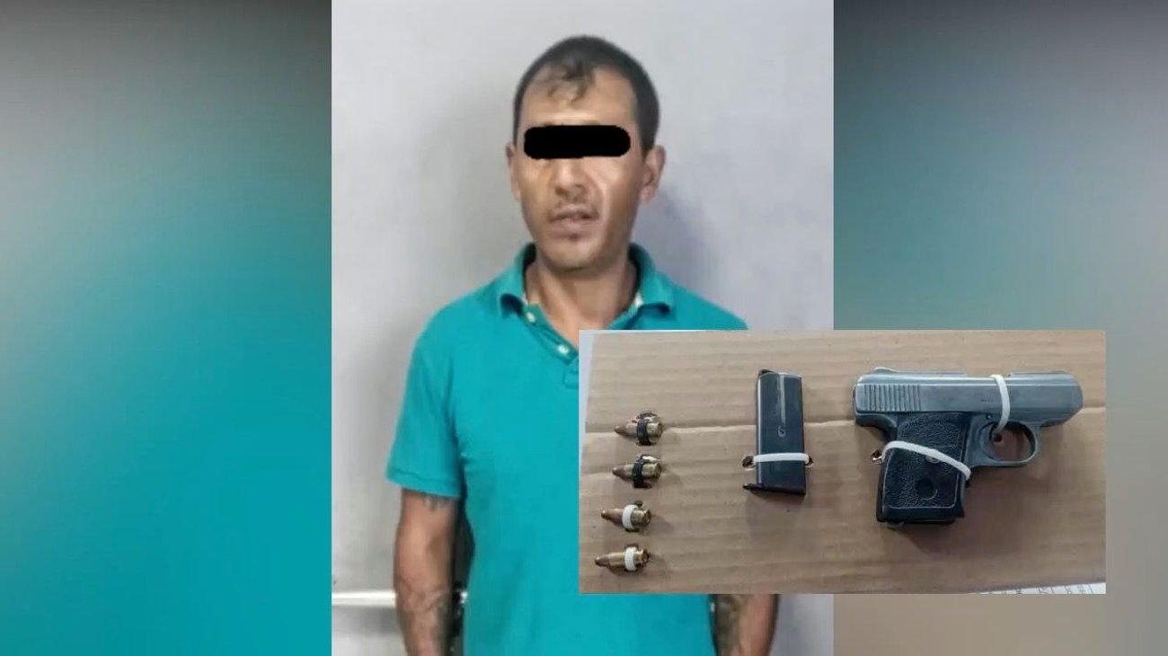 Corre a baldío, pero no evita ser detenido con arma y droga