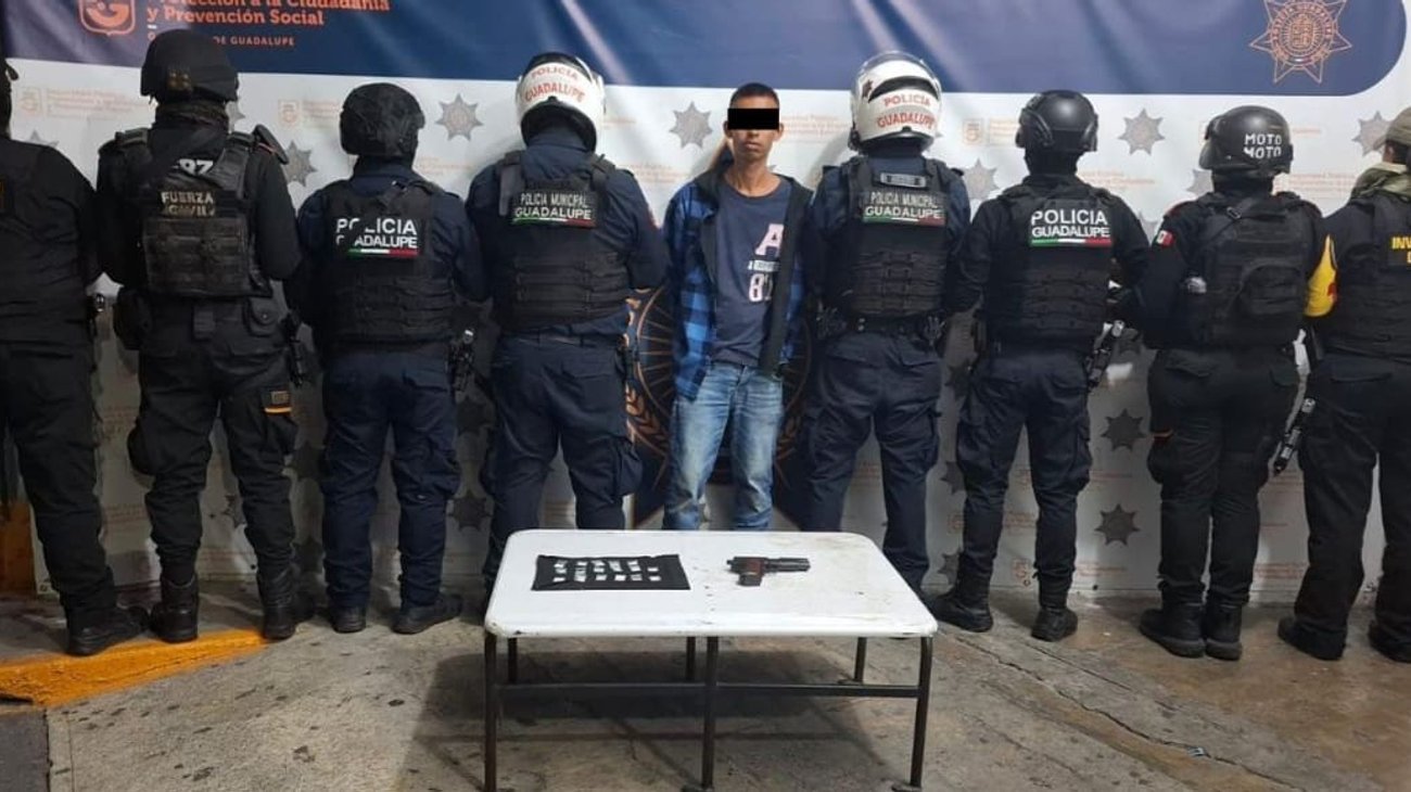 Cae presunto líder narco tras encañonar a policías en Guadalupe