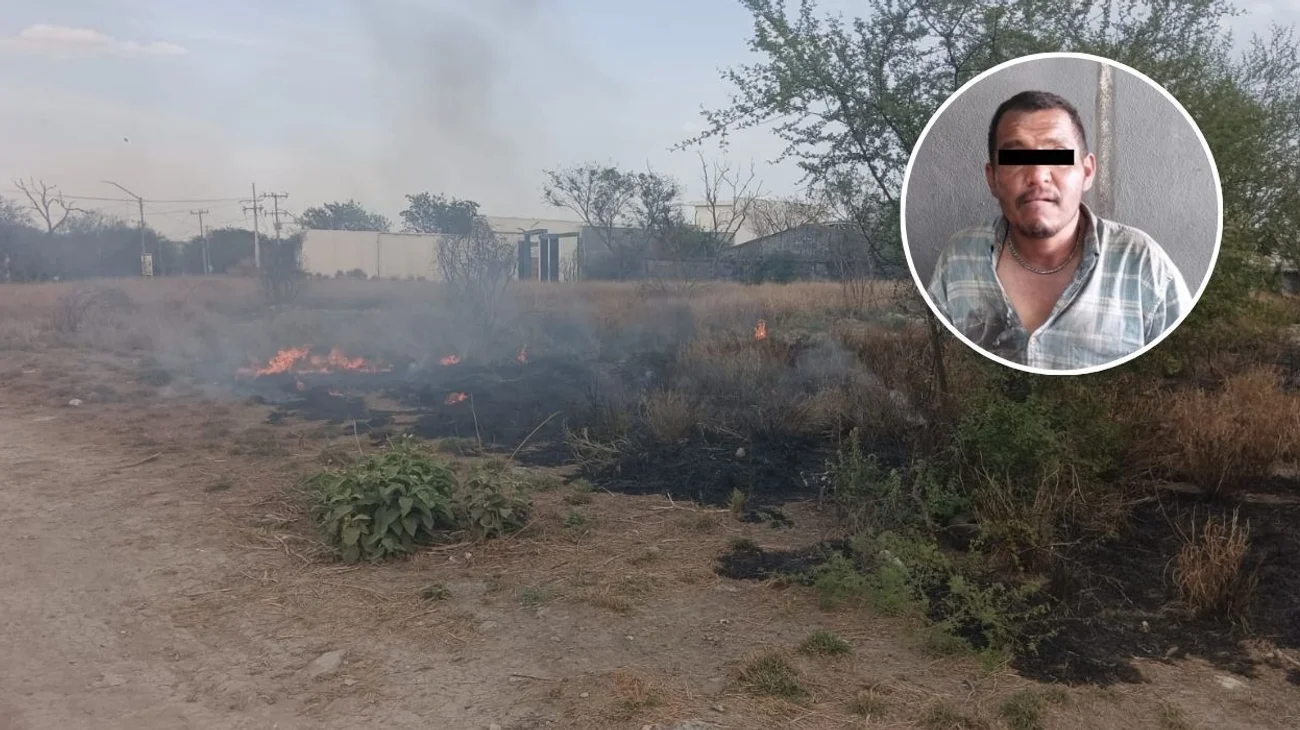 Detienen a hombre por provocar incendio en baldío de Huinalá