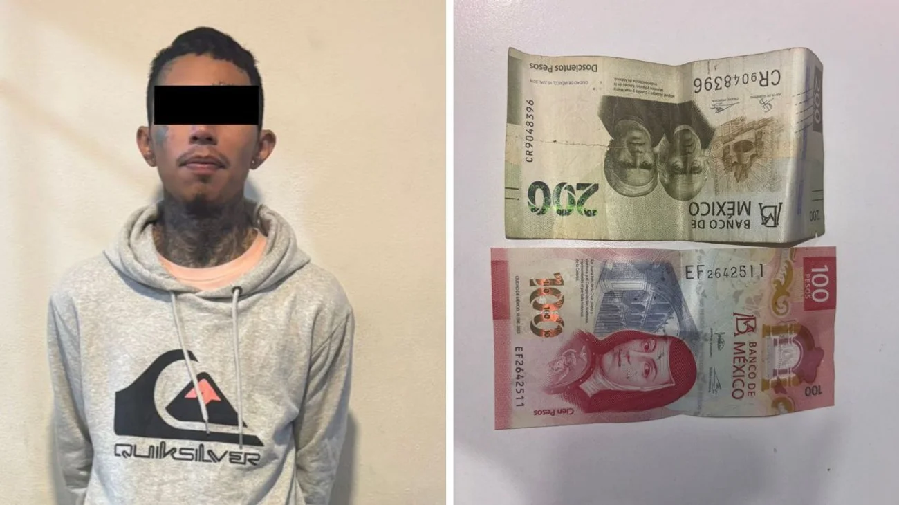 Detienen a hombre tras asaltar a mujer; la despojó de 300 pesos