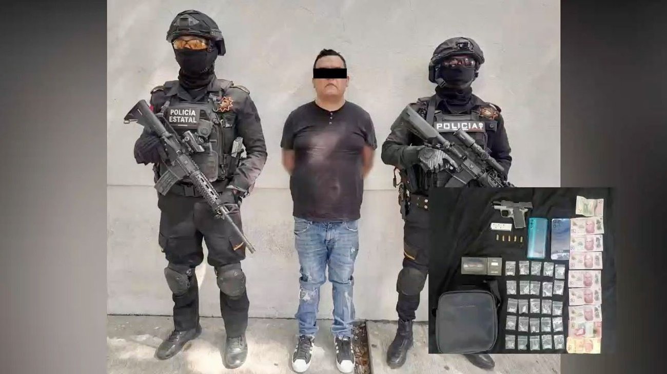 Detienen a presunto líder delictivo con arma y droga