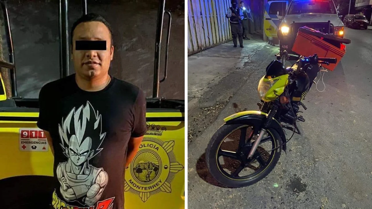 Hace necesidades fisiológicas y lo detienen con moto robada