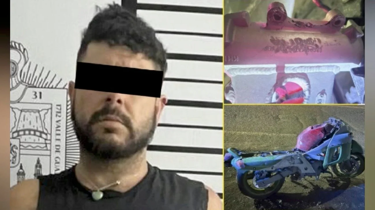 Lo detienen por ir en moto sin papeles, placas y serie borrada