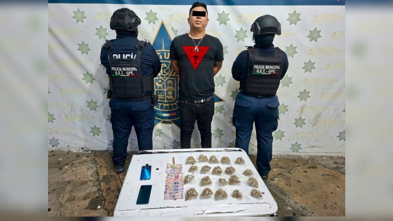 Detienen a hombre tras persecución en Guadalupe; le hallan droga