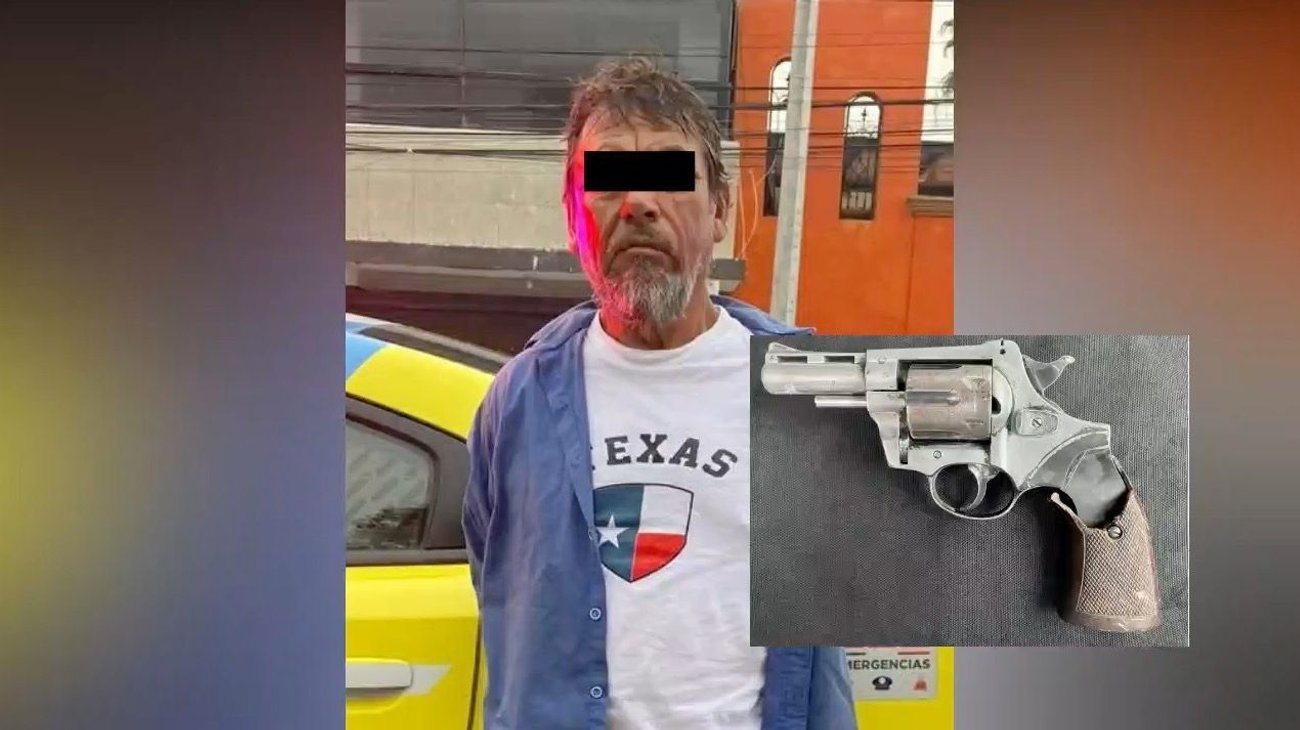 Paseaba armado con revólver; policías lo detienen