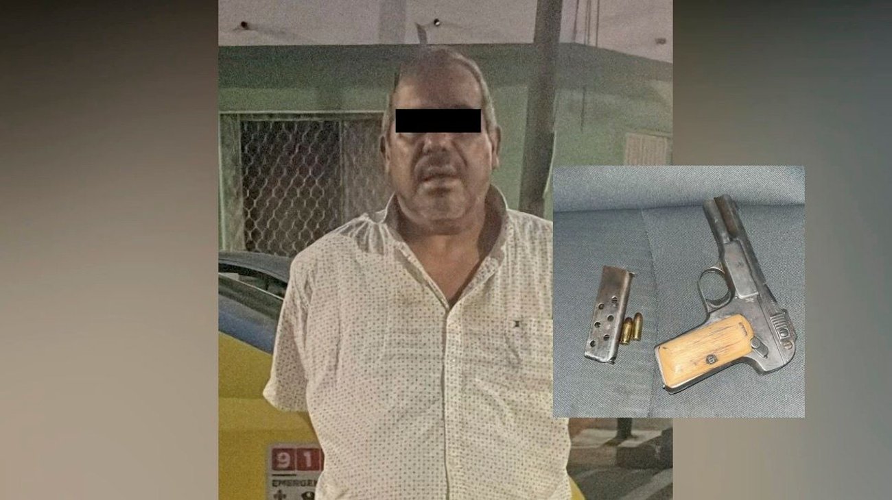 Intenta escapar de policías y lo detienen con arma de fuego