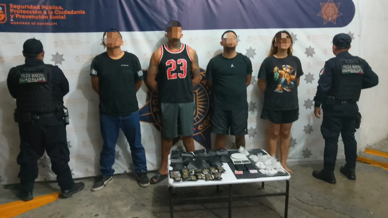 Caen cuatro presuntos narcomenudistas en Guadalupe