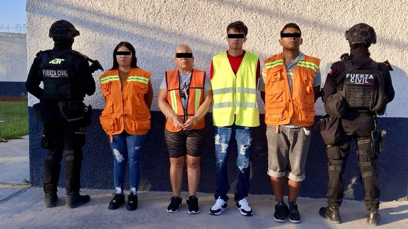 Capturan a cuatro adultos y un menor con arma y droga