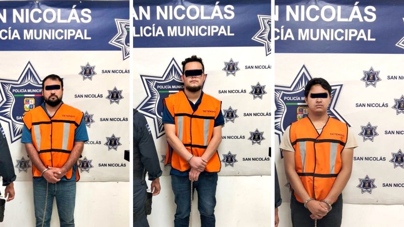 Detienen en San Nicolás a 3 sospechosos de robar $200,000 pesos