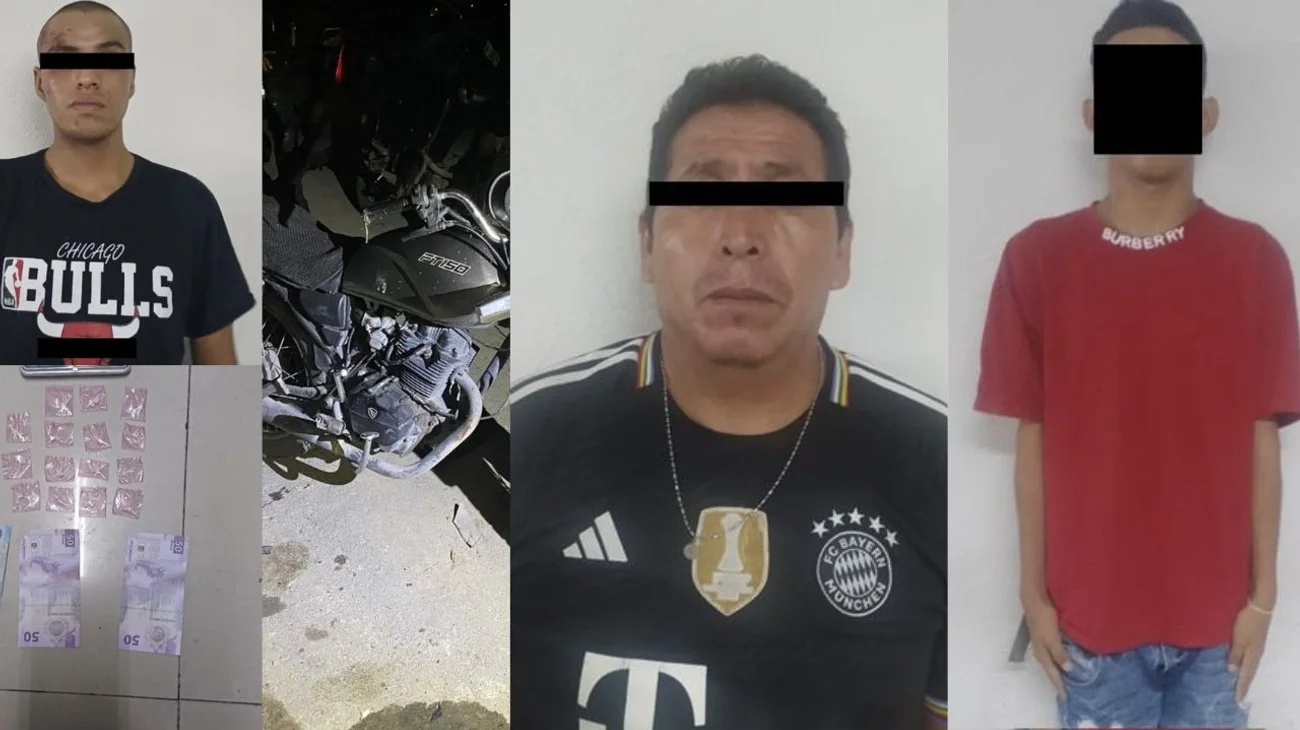 Detienen a tres por narcomenudeo en Santa Catarina 