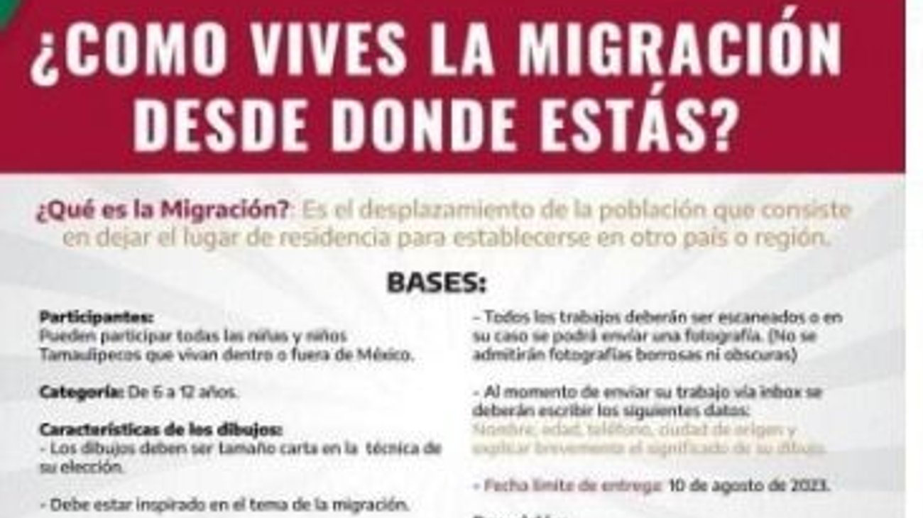 Invitan a niños a concurso de dibujo sobre migración 