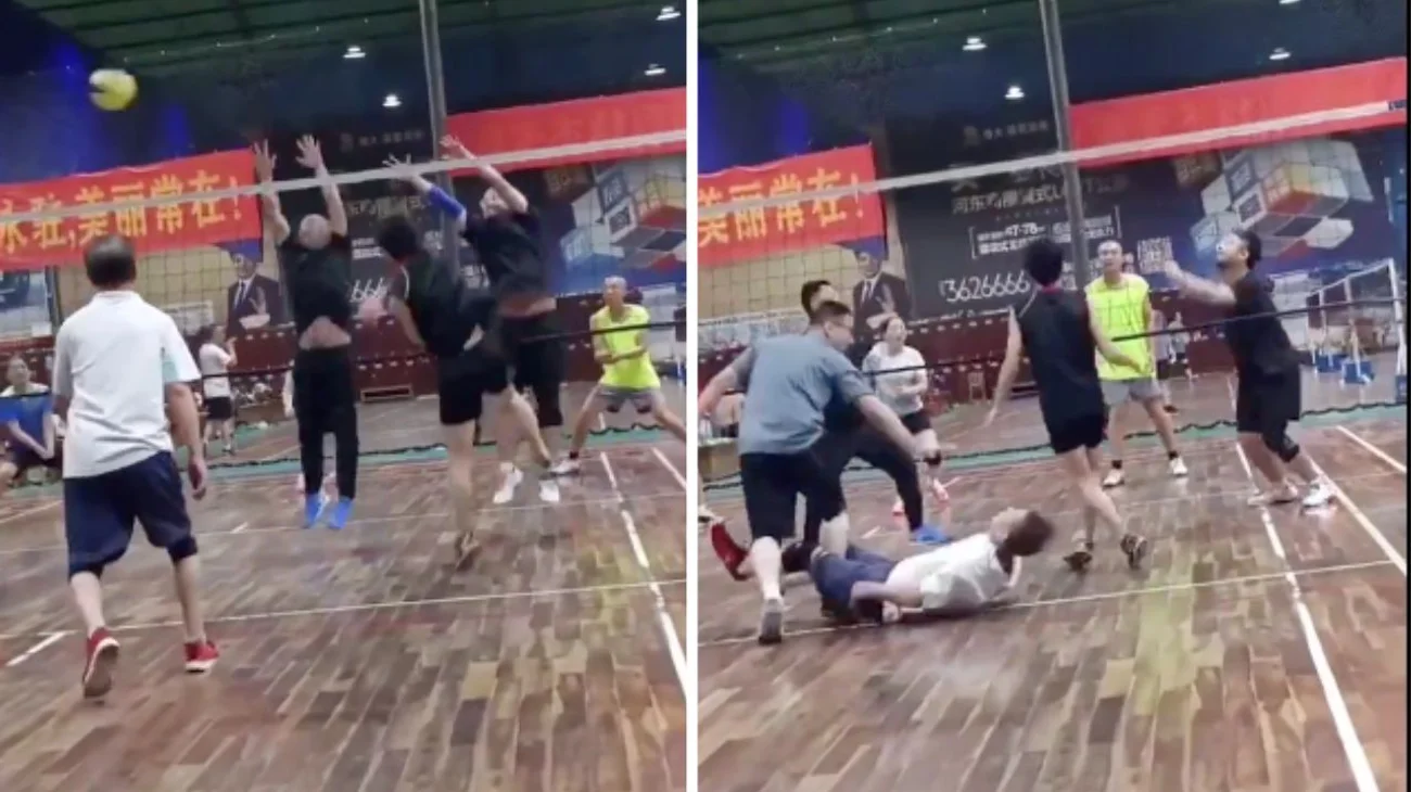 Cae y muere hombre mientras jugaba un partido de voleibol