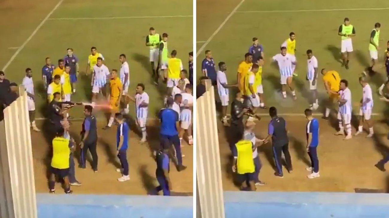 Policía dispara a portero al final de un partido de futbol