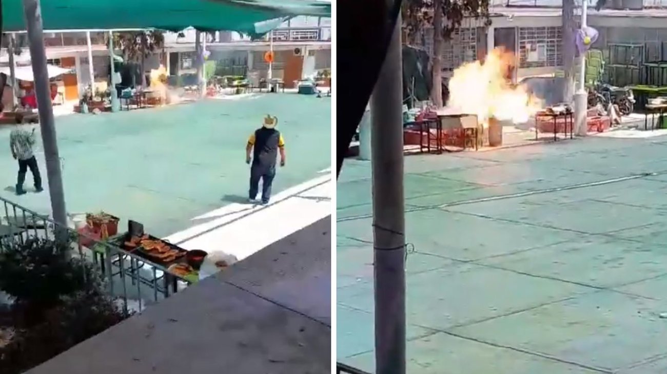 Estalla tanque de gas en kermés en primaria; hay una herida