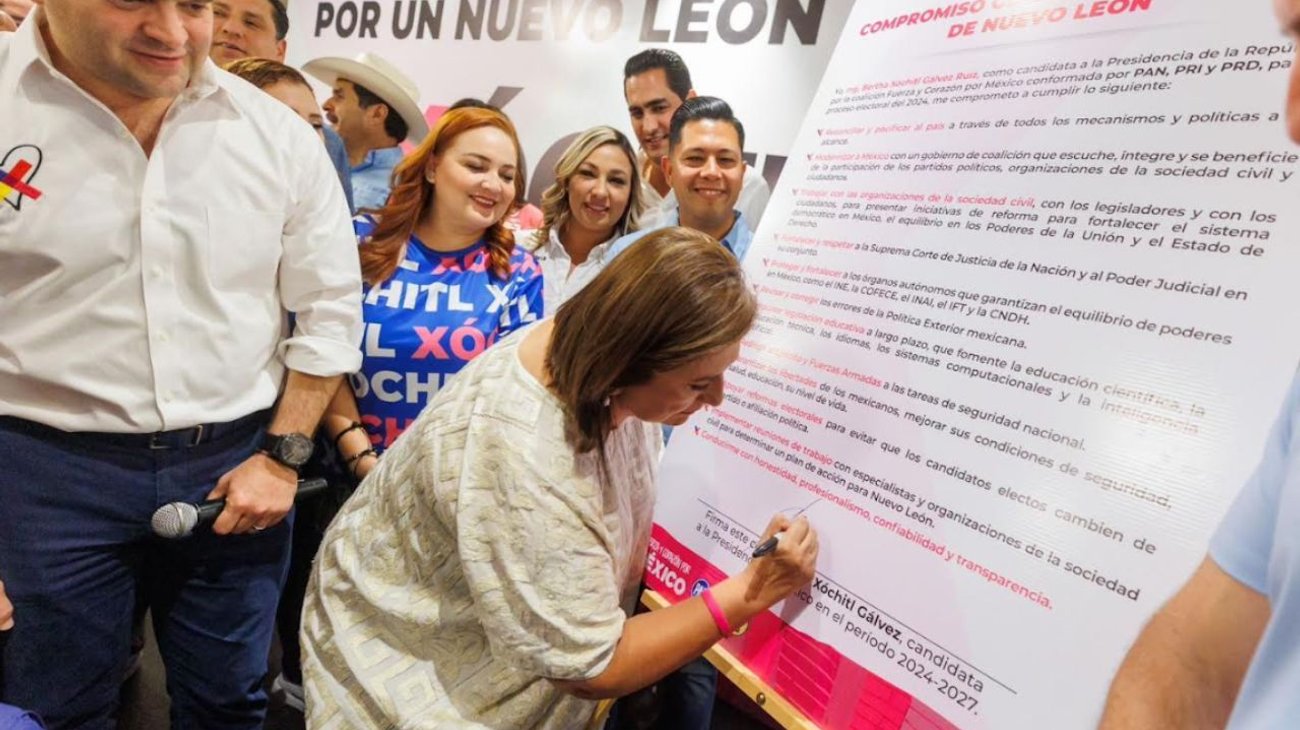 Promete Xóchitl equilibrar los poderes en NL y México