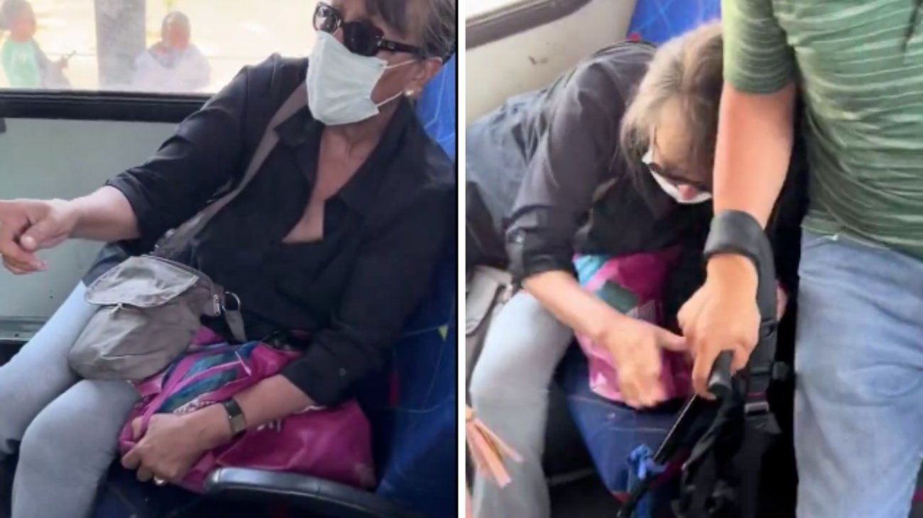 Mujer no permite que se sienten a su lado en el camión