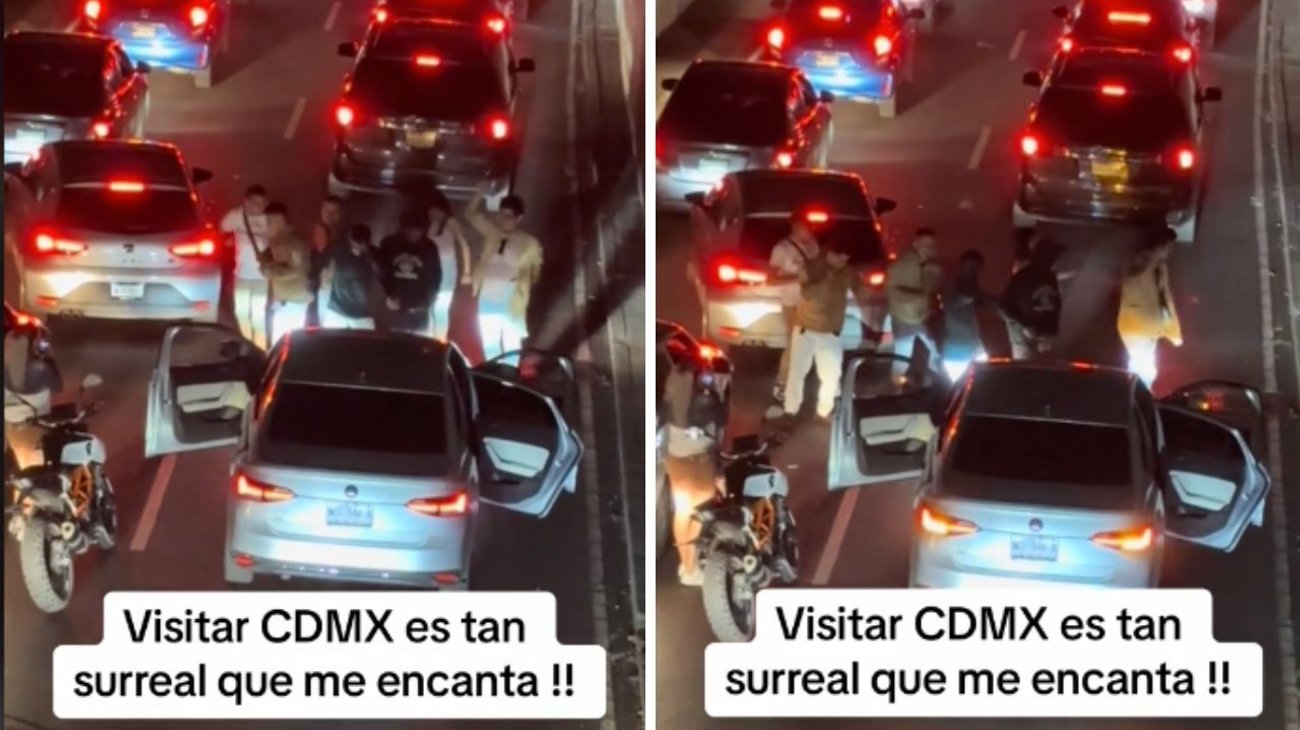 Jóvenes bailan 'Payaso de Rodeo' entre el tráfico de CDMX