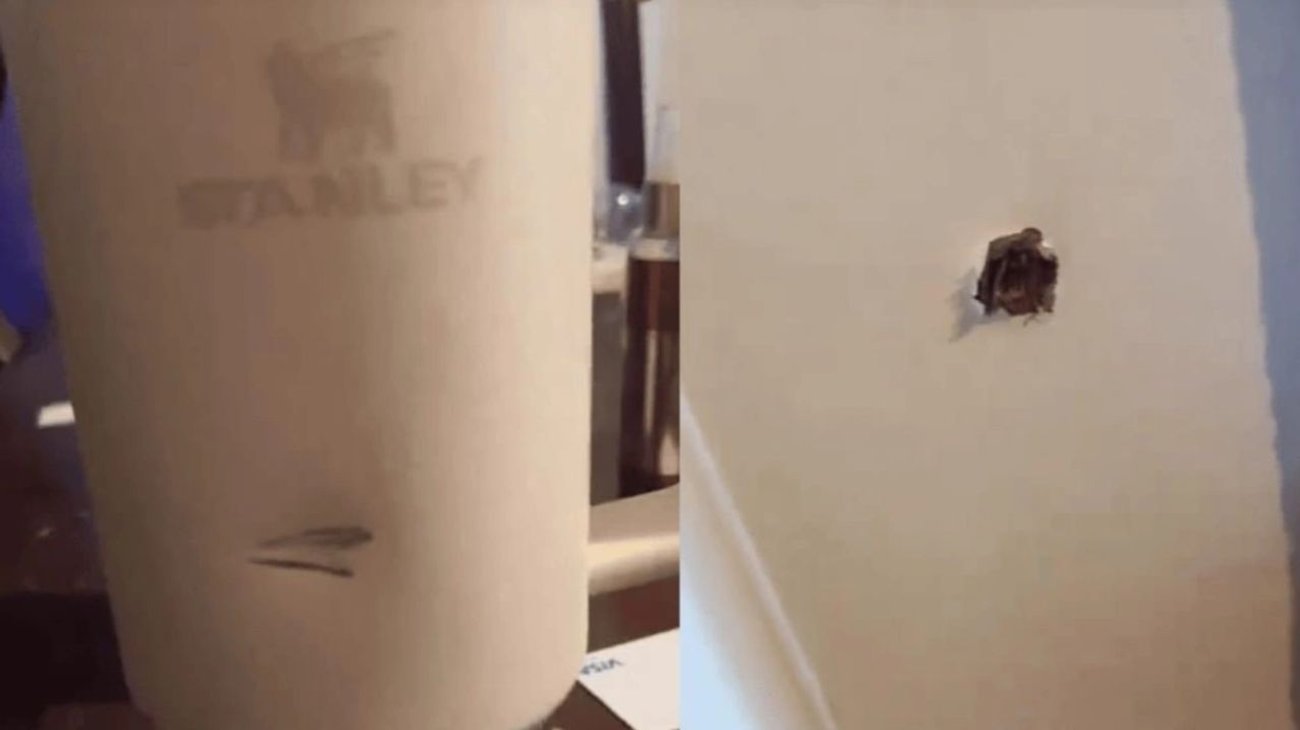 Mujer asegura que su termo Stanley la salvó de un balazo