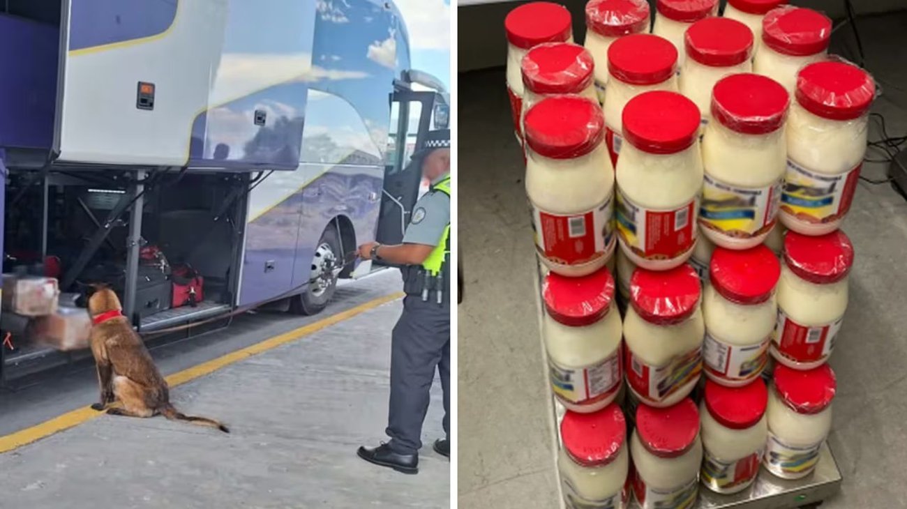 Hallan 48 kg de 'cristal' oculta en botes de manteca