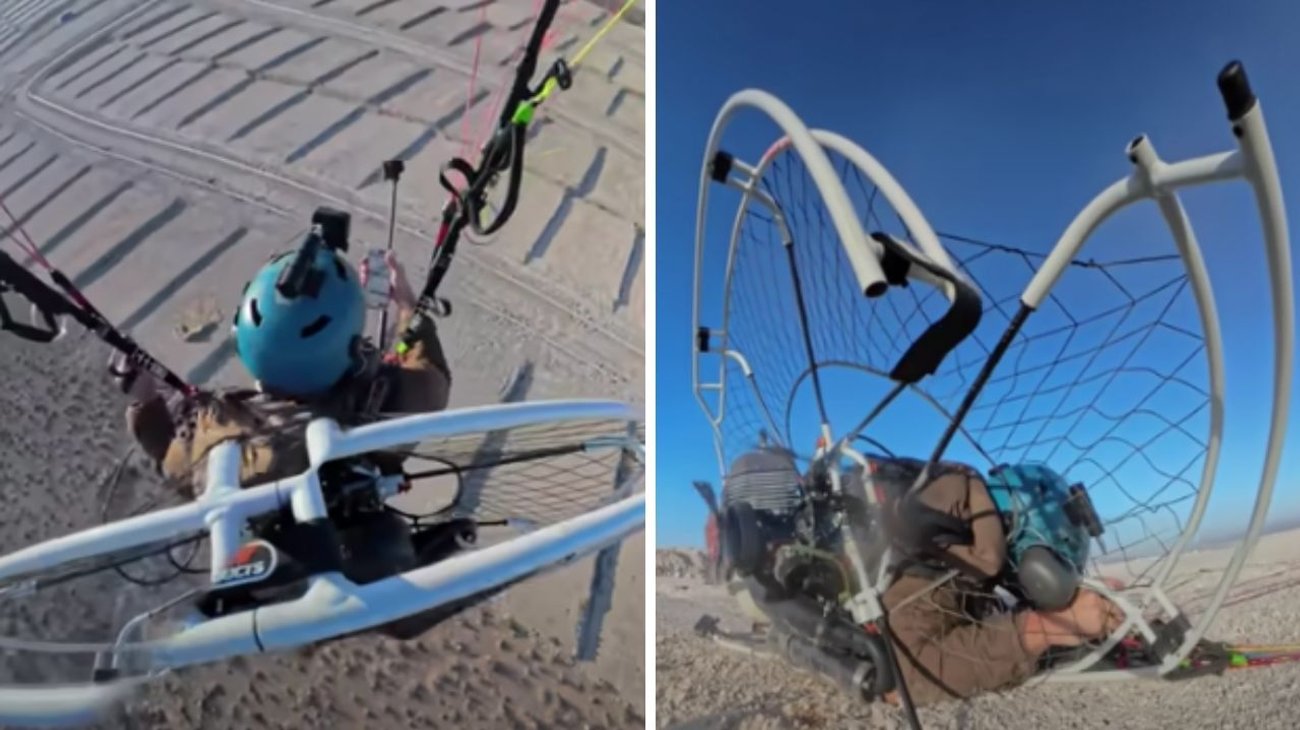 Cae youtuber tras falla en parapente y sobrevive en Texas