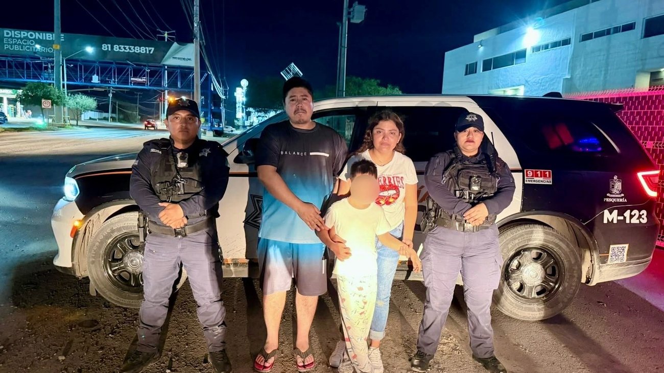 Policías rescatan a menor que andaba solo en Pesquería
