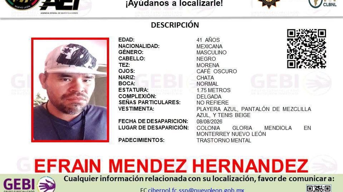 Familiares buscan a Efraín; aseguran haber visto foto en Apodaca