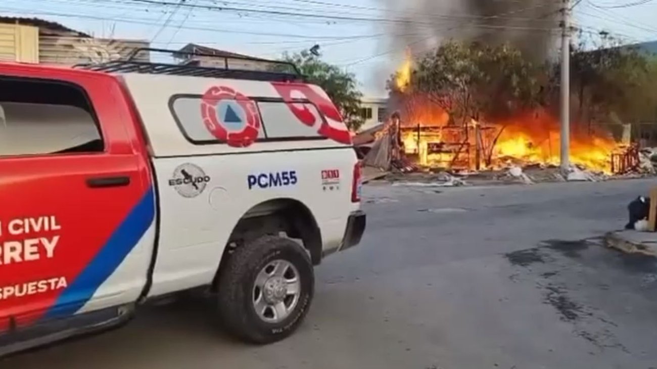 Incendio en San Bernabé causa movilización en Monterrey