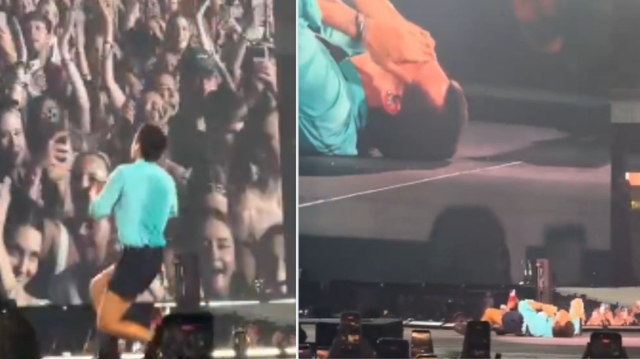 ¿Qué pasó? Harry Styles se acuesta en pleno escenario y preocupa