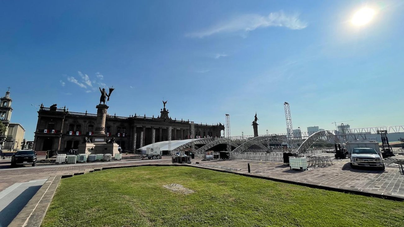 Alistan escenario en la Macro para visita de Sheinbaum