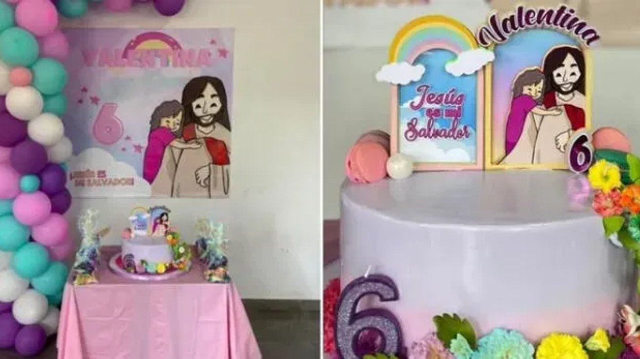 Niña pide su fiesta de 6 años con temática de Jesucristo