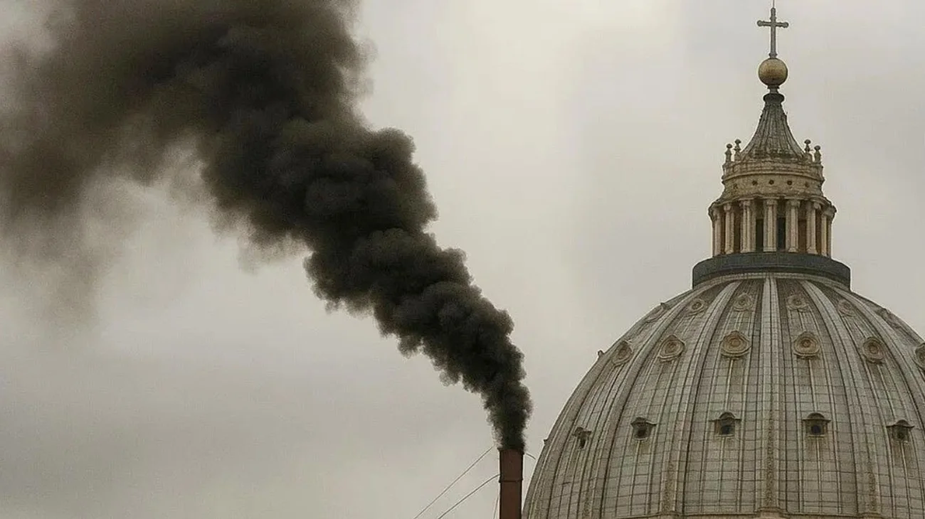 Sale humo negro en el Vaticano: aún no hay nuevo papa