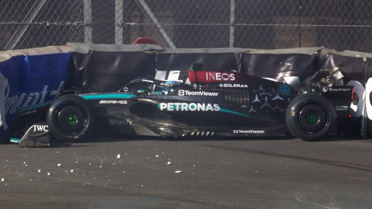 George Russell sufre accidente en GP de México