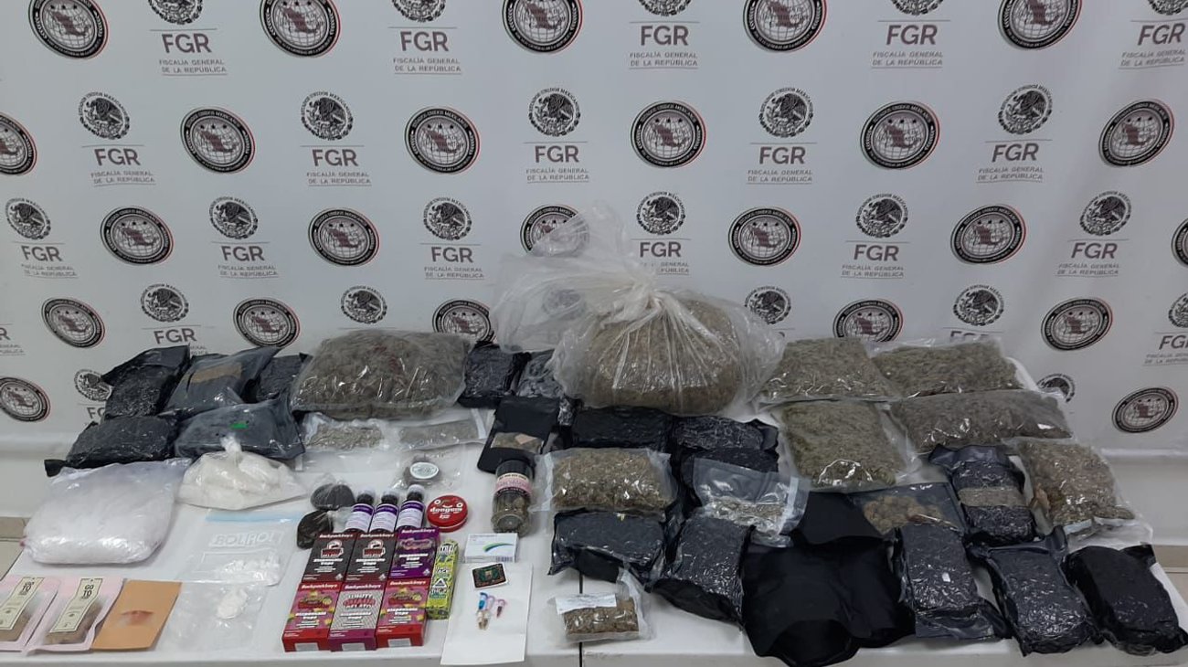 Hallan drogas en empresa de paquetería en Santa Catarina