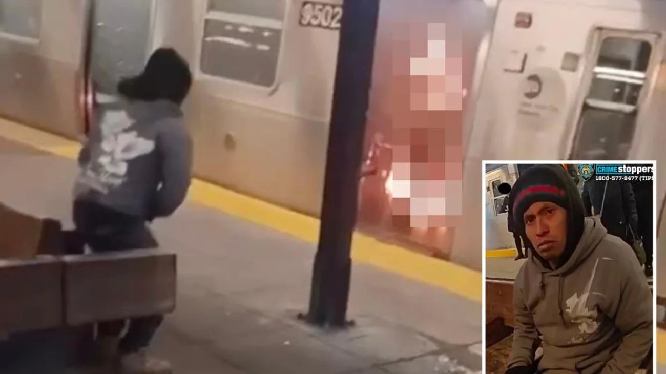 Hombre quema viva a mujer en vagón del metro de NY