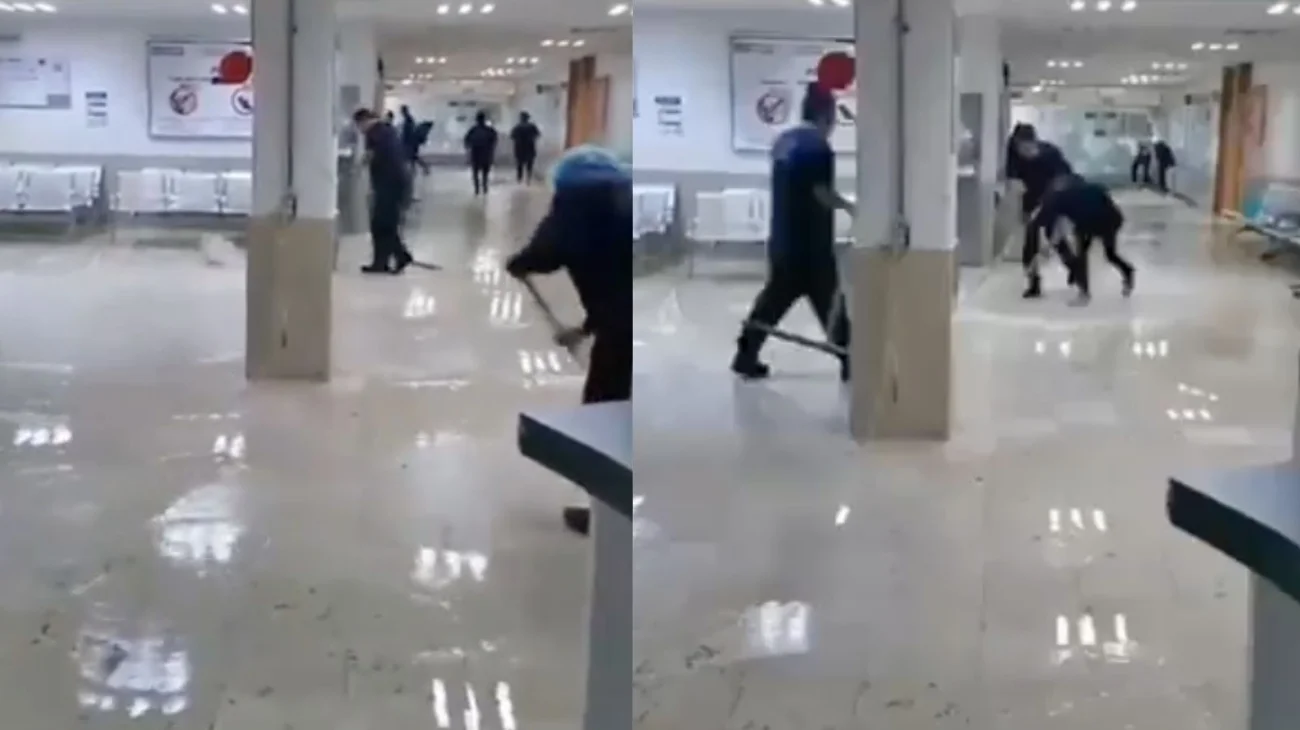 Hospital del ISSSTE en Puebla se inunda tras fuertes lluvias