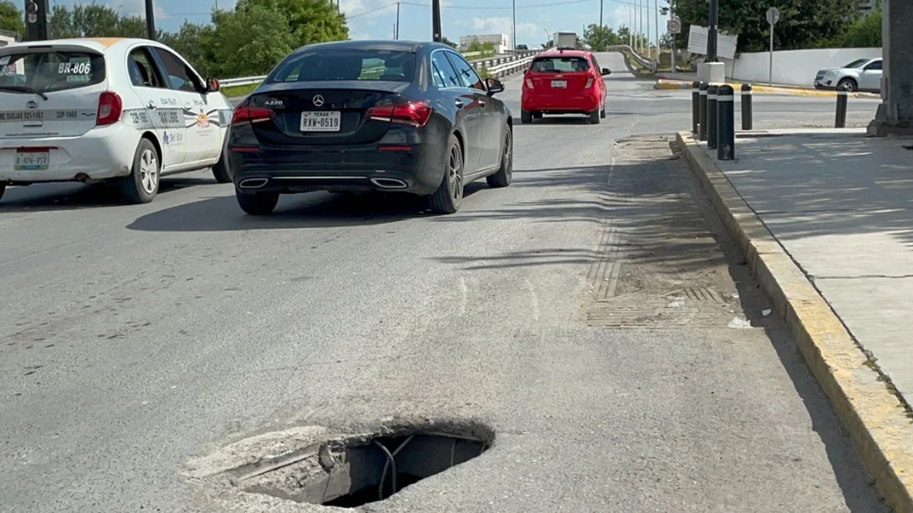 Preocupa hundimiento frente al Hospital General de Reynosa
