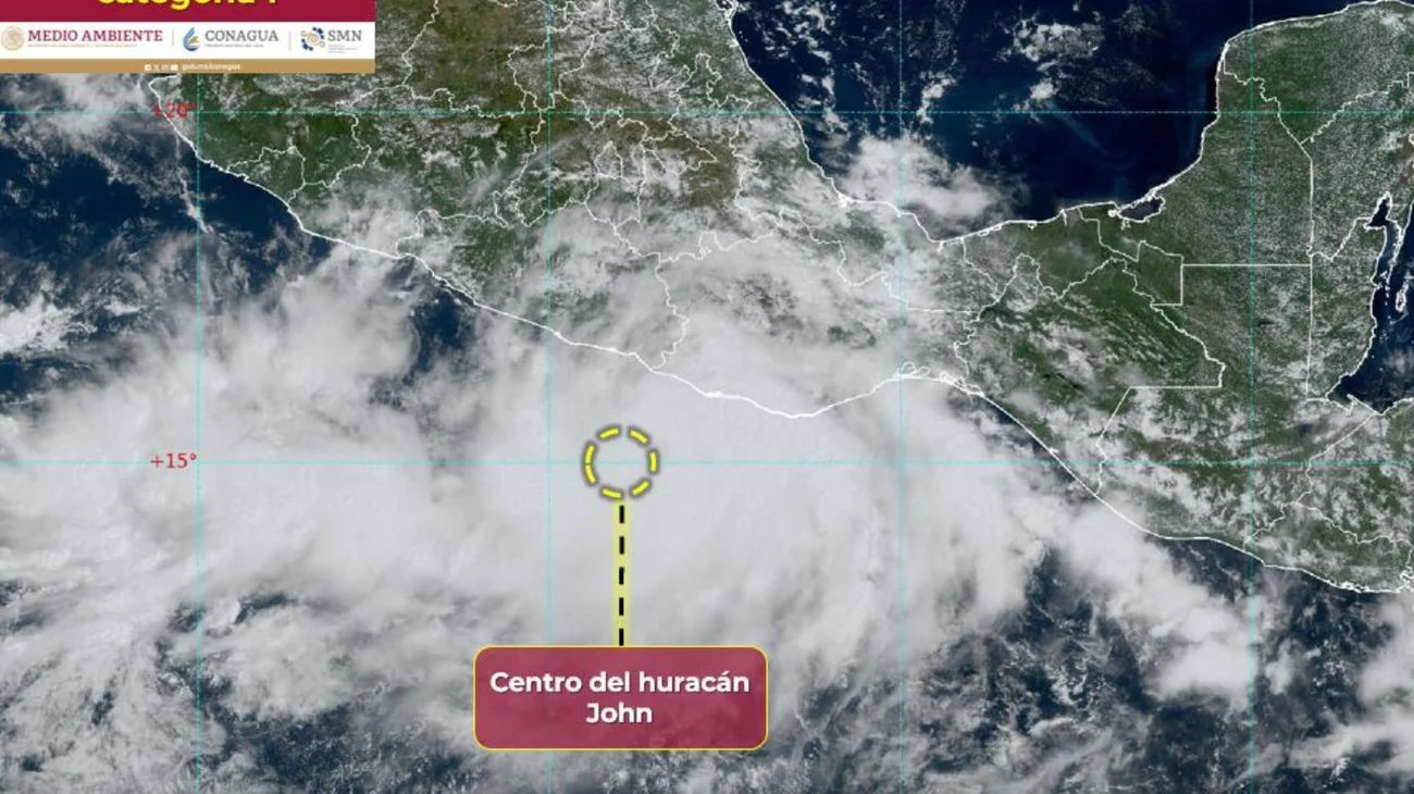 La tormenta John se intensifica a huracán categoría 1