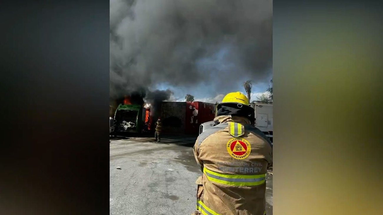 Se incendian tres camiones recolectores de basura