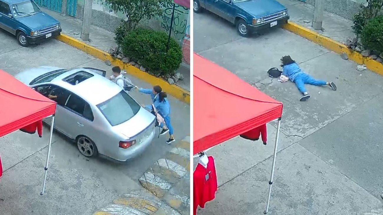 Captan el secuestro de una niña frente a su madre en Edomex