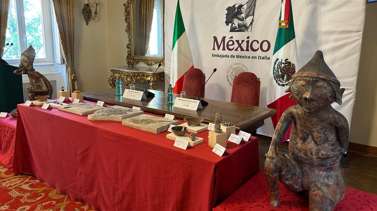 Italia devuelve a México un lote de 27 piezas arqueológicas