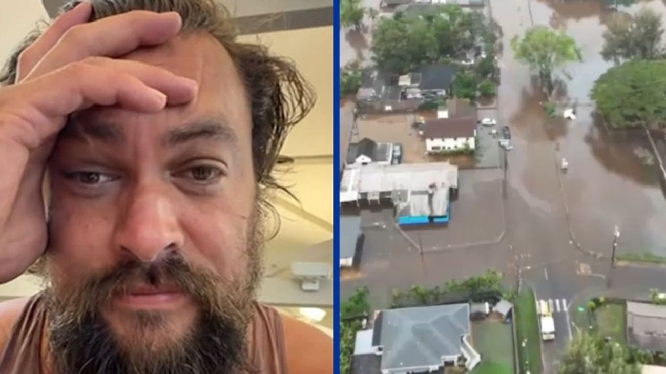 Jason Momoa lucha contra inundaciones en Hawái y ayuda a victimas