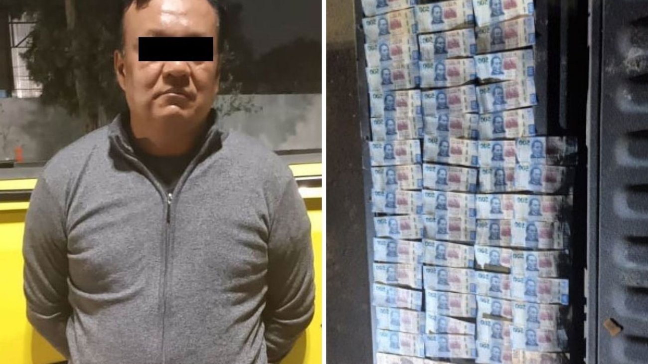 Empleado se roba dinero, se le caen billetes y lo descubren