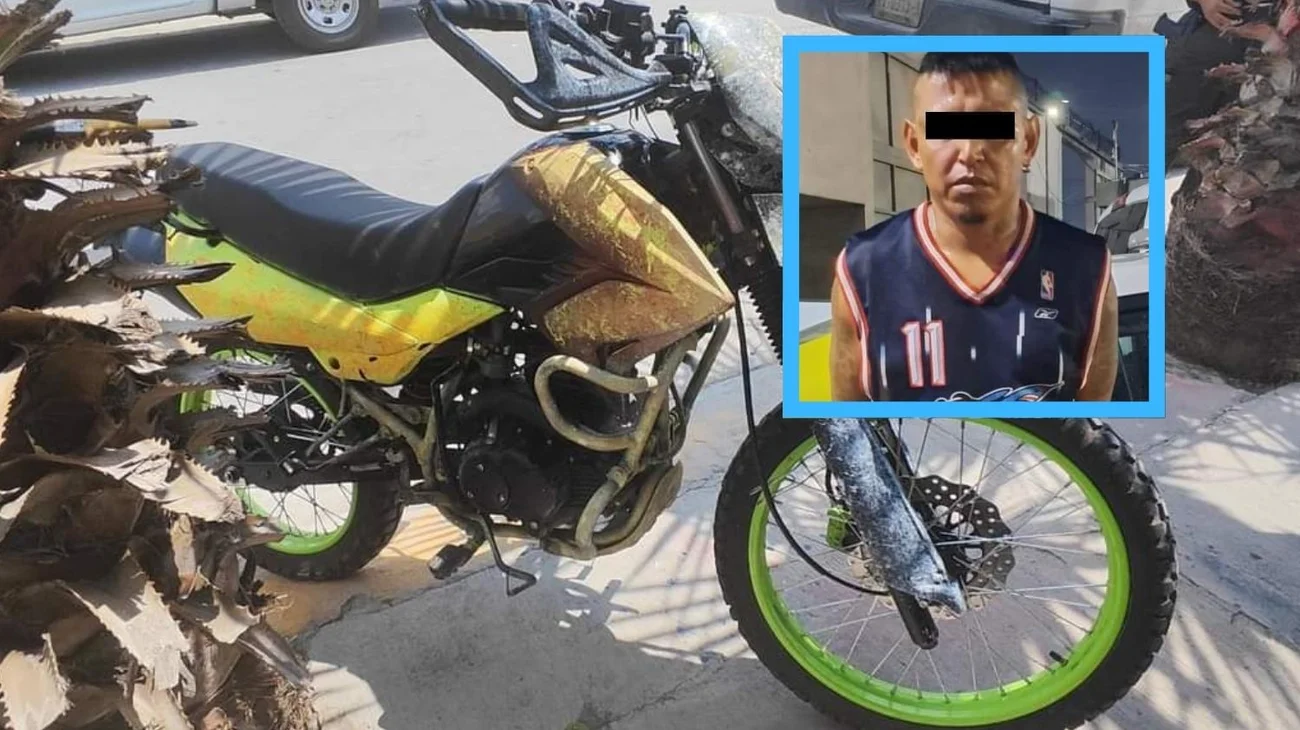 Cae hombre con moto robada y placa colgada en García